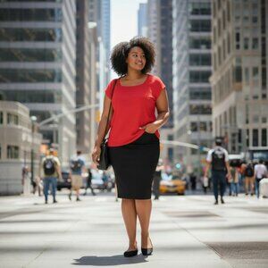 Coldwater Creek Business Top - Silk/Cotton Blend, Vibrant Pinkish/Red